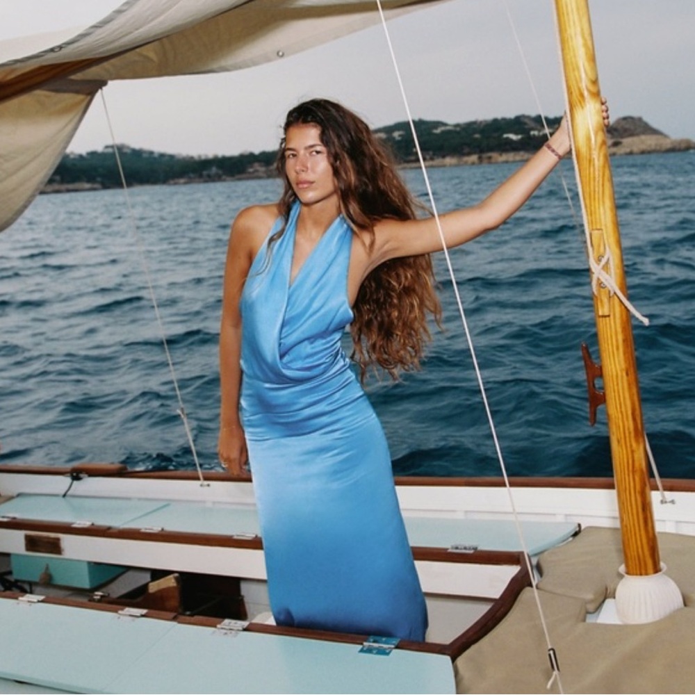 Zara Blue Halter Dress